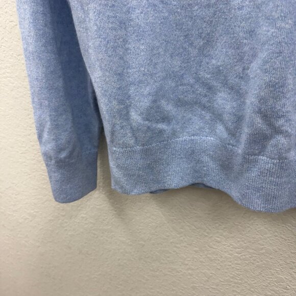 Cremieux Luxury Cashmere Light Blue Vneck Knit Pullover Sweater Mens size Large - Picture 3 of 8